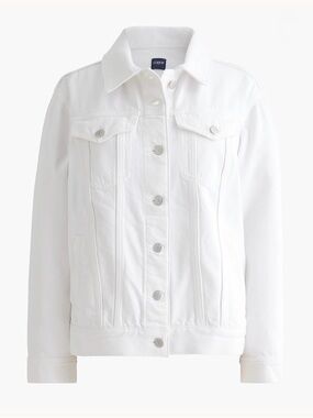 J. Crew Factory White Relaxed Denim Jacket